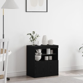 Aparador con luces LED Negro Roble 60x37x67 cm de , Aparadores - Ref: Foro24-863029, Precio: 77,52 €, Descuento: %