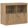 Aparador con luces LED de roble artesanal 81x37x67 cm de , Aparadores - Ref: Foro24-863031, Precio: 86,15 €, Descuento: %