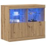 Aparador con luces LED de roble artesanal 81x37x67 cm de , Aparadores - Ref: Foro24-863031, Precio: 86,15 €, Descuento: %
