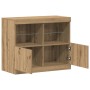 Aparador con luces LED de roble artesanal 81x37x67 cm de , Aparadores - Ref: Foro24-863031, Precio: 86,15 €, Descuento: %