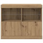 Aparador con luces LED de roble artesanal 81x37x67 cm de , Aparadores - Ref: Foro24-863031, Precio: 86,15 €, Descuento: %