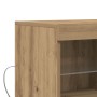 Aparador con luces LED de roble artesanal 81x37x67 cm de , Aparadores - Ref: Foro24-863031, Precio: 86,15 €, Descuento: %