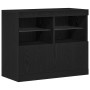 Aparador con Luces LED Roble Negro 81x37x67 cm de , Aparadores - Ref: Foro24-863032, Precio: 91,15 €, Descuento: %