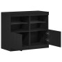 Aparador con Luces LED Roble Negro 81x37x67 cm de , Aparadores - Ref: Foro24-863032, Precio: 91,15 €, Descuento: %