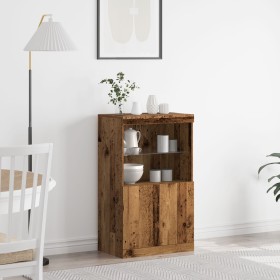 Aparador con Luces LED Madera Vieja 60x37x100 cm de , Aparadores - Ref: Foro24-863033, Precio: 87,64 €, Descuento: %