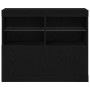 Aparador con Luces LED Roble Negro 81x37x67 cm de , Aparadores - Ref: Foro24-863032, Precio: 91,15 €, Descuento: %