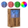 Aparador con Luces LED Madera Vieja 60x37x100 cm de , Aparadores - Ref: Foro24-863033, Precio: 87,64 €, Descuento: %