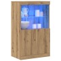 Buffet con luces LED Roble Artesanal 60x37x100 cm de , Aparadores - Ref: Foro24-863034, Precio: 86,20 €, Descuento: -5%%