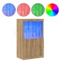 Buffet con luces LED Roble Artesanal 60x37x100 cm de , Aparadores - Ref: Foro24-863034, Precio: 86,20 €, Descuento: -5%%
