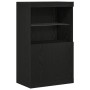 aparador con luces LED roble negro 60x37x100 cm de , Aparadores - Ref: Foro24-863035, Precio: 92,65 €, Descuento: %