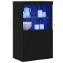 aparador con luces LED roble negro 60x37x100 cm de , Aparadores - Ref: Foro24-863035, Precio: 92,65 €, Descuento: %