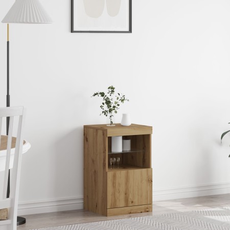 Aparador con Luces LED Roble Artesanal 41x37x67 cm de , Aparadores - Ref: Foro24-863037, Precio: 55,08 €, Descuento: -5%%
