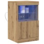 Aparador con Luces LED Roble Artesanal 41x37x67 cm de , Aparadores - Ref: Foro24-863037, Precio: 55,08 €, Descuento: -5%%