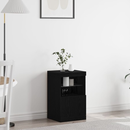 Mueble de TV con Luces LED Madera Negra 41x37x67 cm de , Aparadores - Ref: Foro24-863038, Precio: 58,18 €, Descuento: -5%%