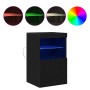 Mueble de TV con Luces LED Madera Negra 41x37x67 cm de , Aparadores - Ref: Foro24-863038, Precio: 58,18 €, Descuento: -5%%