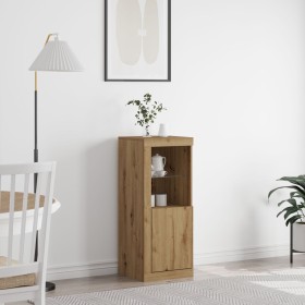 Aparador con Luces LED Roble Artesanal 41x37x100 cm de , Aparadores - Ref: Foro24-863040, Precio: 73,65 €, Descuento: %