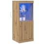 Aparador con Luces LED Roble Artesanal 41x37x100 cm de , Aparadores - Ref: Foro24-863040, Precio: 73,65 €, Descuento: %