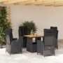 Set de muebles jardín 5 pzas con cojines ratán sintético negro en Conjuntos de jardín | Comprar online en Foru.es