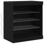 Aparador con luces LED Negro Roble 60,5x37x67 cm de , Aparadores - Ref: Foro24-863044, Precio: 77,02 €, Descuento: %