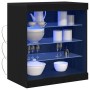 Aparador con luces LED Negro Roble 60,5x37x67 cm de , Aparadores - Ref: Foro24-863044, Precio: 77,02 €, Descuento: %