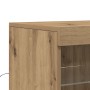 Sideboard con Luces LED de de Roble Artesano 60,5x37x100 cm de , Aparadores - Ref: Foro24-863046, Precio: 81,42 €, Descuento: %