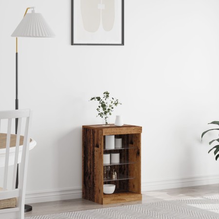 Sideboard de con luces LED Madera Vieja 41x37x67 cm de , Aparadores - Ref: Foro24-863051, Precio: 61,64 €, Descuento: %