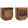 Mesitas de Noche con Luces LED 2 pcs Madera Vieja 45x40x55 cm de , Mesitas de noche - Ref: Foro24-863058, Precio: 135,68 €, D...