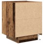 Mesitas de Noche con Luces LED 2 pcs Madera Vieja 45x40x55 cm de , Mesitas de noche - Ref: Foro24-863058, Precio: 135,68 €, D...