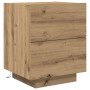Cabinet de Noche con Luces LED Madera de Roble 45x40x55 cm de , Mesitas de noche - Ref: Foro24-863059, Precio: 79,38 €, Descu...