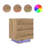 Cabinet de Noche con Luces LED Madera de Roble 45x40x55 cm de , Mesitas de noche - Ref: Foro24-863059, Precio: 79,38 €, Descu...