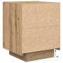 Cabinet de Noche con Luces LED Madera de Roble 45x40x55 cm de , Mesitas de noche - Ref: Foro24-863059, Precio: 79,38 €, Descu...
