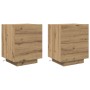 Mesas de Noche con Luces LED 2 pcs Roble Artesanal 45x40x55 cm de , Mesitas de noche - Ref: Foro24-863060, Precio: 134,44 €, ...