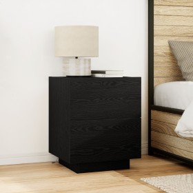 Mesas de Noche con Luces LED 2 pcs Negro Roble 45x40x55 cm de , Mesitas de noche - Ref: Foro24-863062, Precio: 143,05 €, Desc...