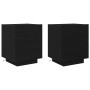 Mesas de Noche con Luces LED 2 pcs Negro Roble 45x40x55 cm de , Mesitas de noche - Ref: Foro24-863062, Precio: 143,05 €, Desc...