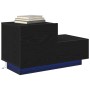 Mesita de Noche con Luces LED Roble Negro 70x36x40.5 cm de , Mesitas de noche - Ref: Foro24-863065, Precio: 86,22 €, Descuent...