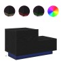 Mesita de Noche con Luces LED Roble Negro 70x36x40.5 cm de , Mesitas de noche - Ref: Foro24-863065, Precio: 86,22 €, Descuent...