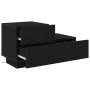 Mesita de Noche con Luces LED Roble Negro 70x36x40.5 cm de , Mesitas de noche - Ref: Foro24-863065, Precio: 86,22 €, Descuent...