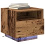 Cabinet de Noche con Luces LED Madera Vieja 40x39x37 cm de , Mesitas de noche - Ref: Foro24-863066, Precio: 60,29 €, Descuent...