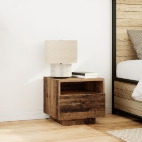 mesitas de noche con luces LED 2 pcs madera vieja 40x39x37 cm de , Mesitas de noche - Ref: Foro24-863067, Precio: 105,67 €, D...