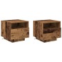 mesitas de noche con luces LED 2 pcs madera vieja 40x39x37 cm de , Mesitas de noche - Ref: Foro24-863067, Precio: 105,67 €, D...