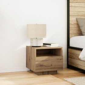 Cabinet de Cama con Luces LED Roble Artesano 40x39x37 cm de , Mesitas de noche - Ref: Foro24-863068, Precio: 60,29 €, Descuen...