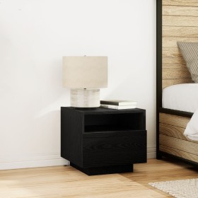 Cabinet de Noche con Luces LED Negro Roble 40x39x37 cm de , Mesitas de noche - Ref: Foro24-863070, Precio: 63,78 €, Descuento: %