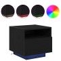 Cabinet de Noche con Luces LED Negro Roble 40x39x37 cm de , Mesitas de noche - Ref: Foro24-863070, Precio: 63,78 €, Descuento: %