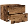 Mesa de Noche con LED Montada en la Pared de Madera Vieja 50x39x41 cm de , Mesitas de noche - Ref: Foro24-863072, Precio: 65,...