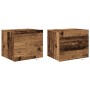 Mesas de Noche  con Luces LED 2 pcs Montadas en la Pared Madera Vieja | Foro24.es | Tu tienda online para hogar, jardín y más Foro24.es