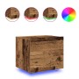 Mesas de Noche  con Luces LED 2 pcs Montadas en la Pared Madera Vieja | Foro24.es | Tu tienda online para hogar, jardín y más Foro24.es