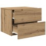 Cabinet de Noche con LED Montado en la Pared Roble Artesanal 50x39x41 cm de , Mesitas de noche - Ref: Foro24-863074, Precio: ...