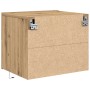 Cabinet de Noche con LED Montado en la Pared Roble Artesanal 50x39x41 cm de , Mesitas de noche - Ref: Foro24-863074, Precio: ...