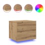 Mesitas de noche con luces LED montadas en la pared 2 pcs Roble Artesanal de , Mesitas de noche - Ref: Foro24-863075, Precio:...