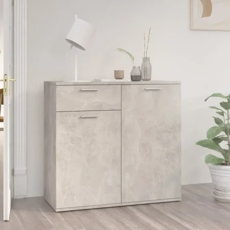Concrete gray plywood sideboard 80x36x75 cm by vidaXL, Sideboards - Ref: Foro24-805774, Price: 88,87 €, Discount: %